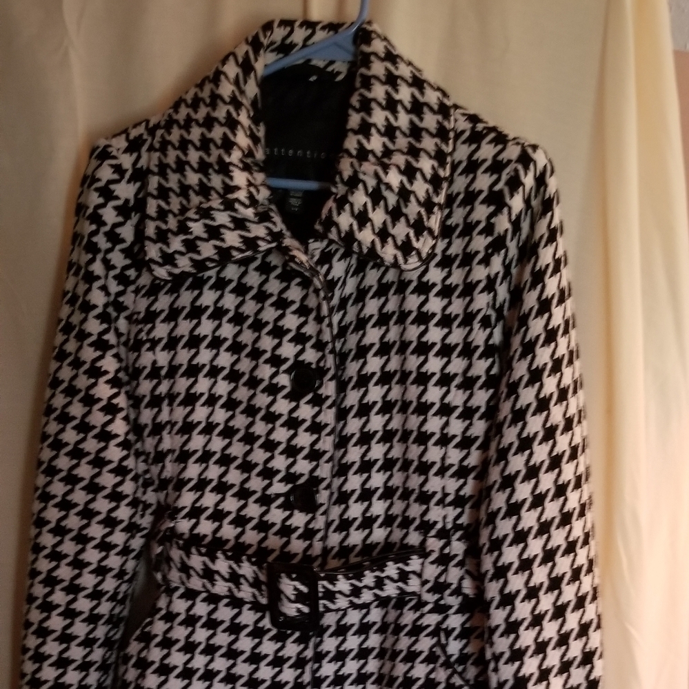 HOUNDSTOOTH wool blend COAT size large